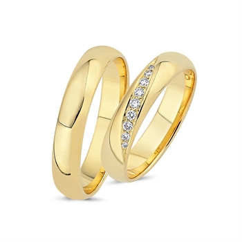 Ringe aus 14 Karat Rotgold - mit 9 Brillanten von insgesamt 0,12 Karat